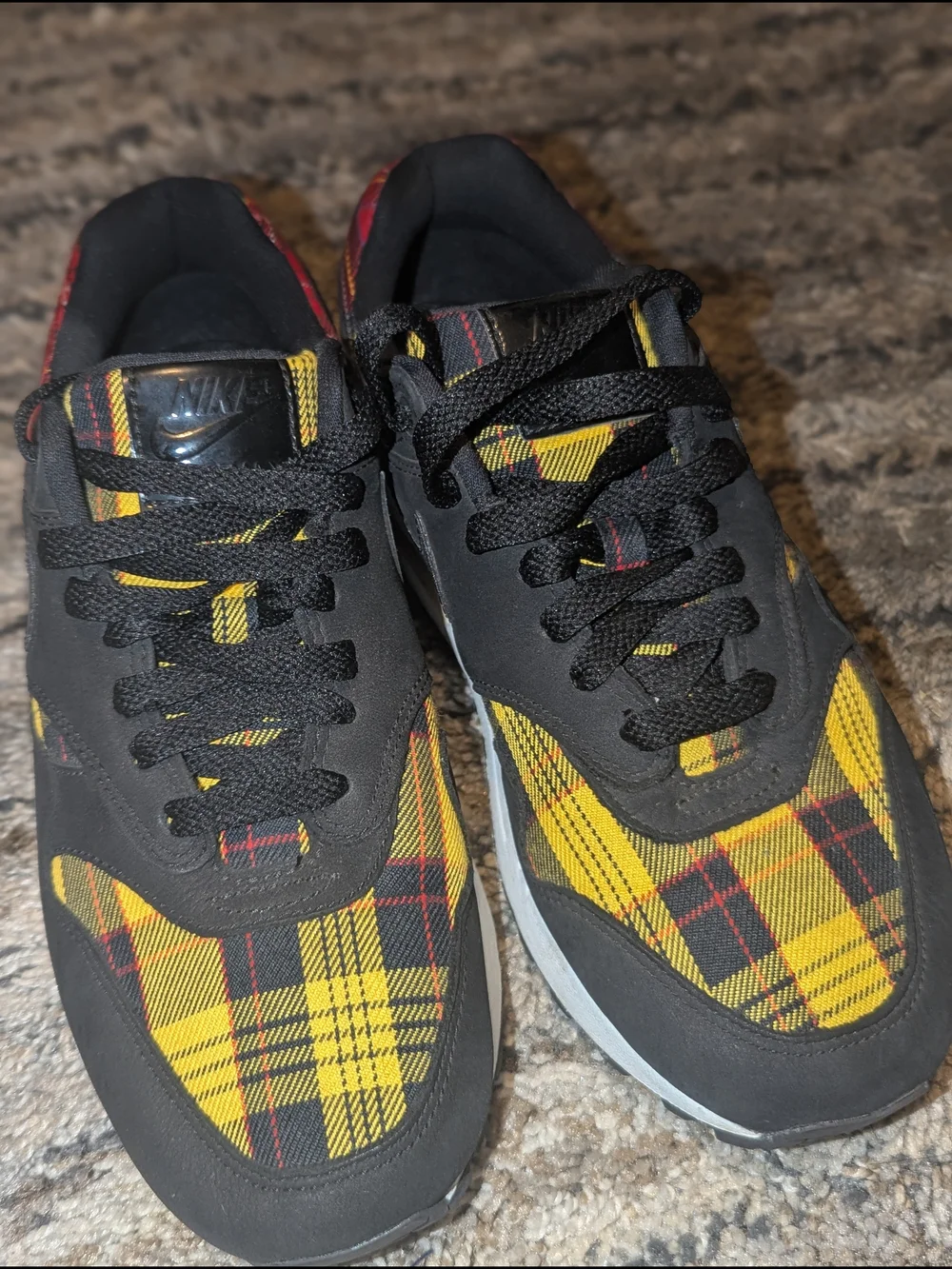 Nike Women’s Black, Yellow & Red Plaid Athletic Sneakers